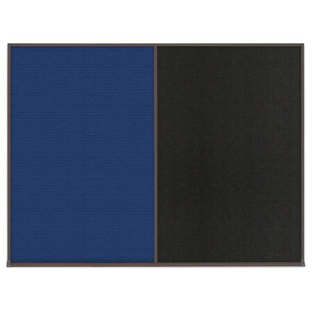 United Visual Products Double Door Radius Corkboard, 42"X32", W UV80025-WHITE-BUFF